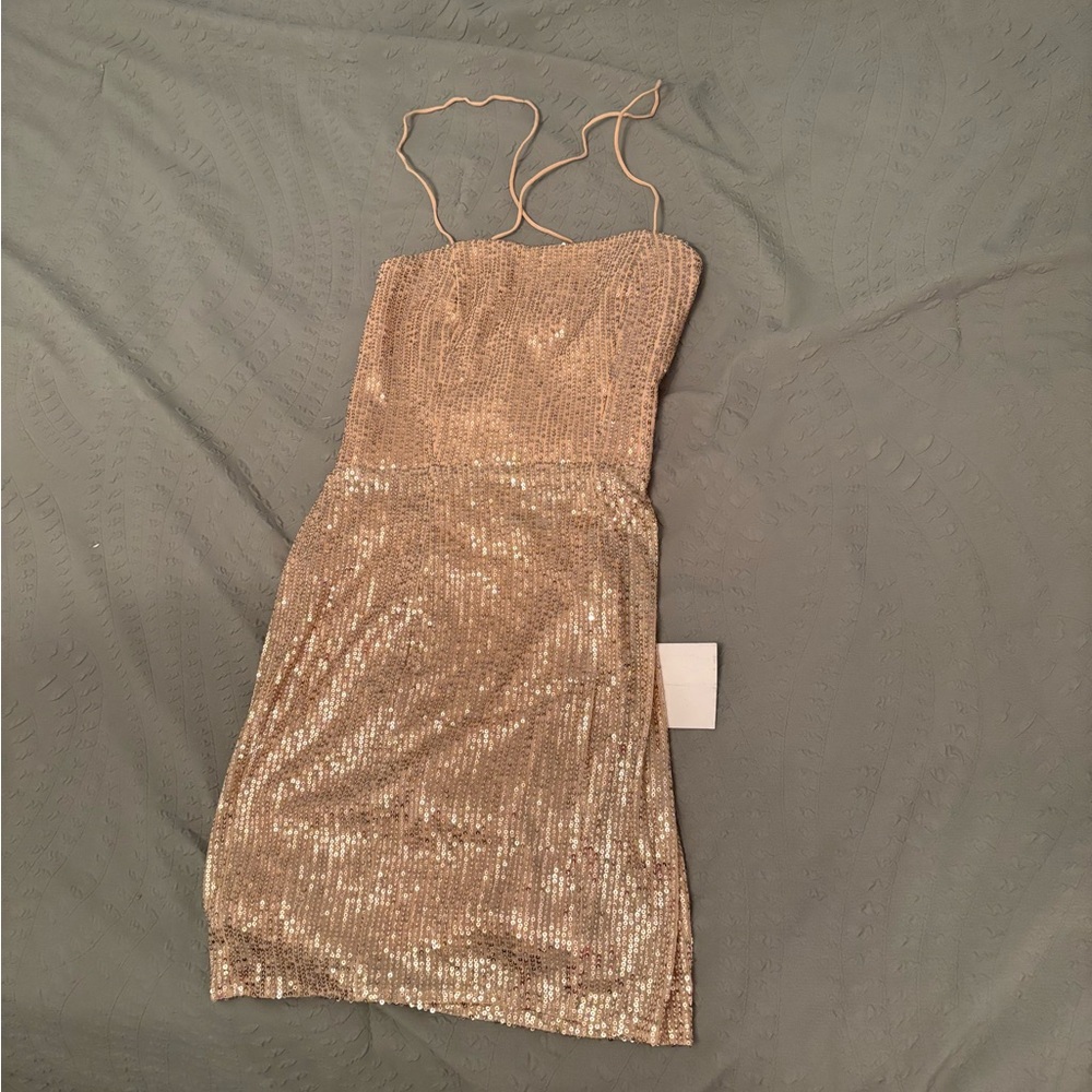 Lulu's Gold Sequin Dress